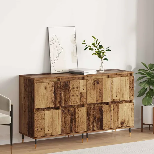 Armoire de rangement 2 pcs Bois ancien 60 x 35 x 70 cm