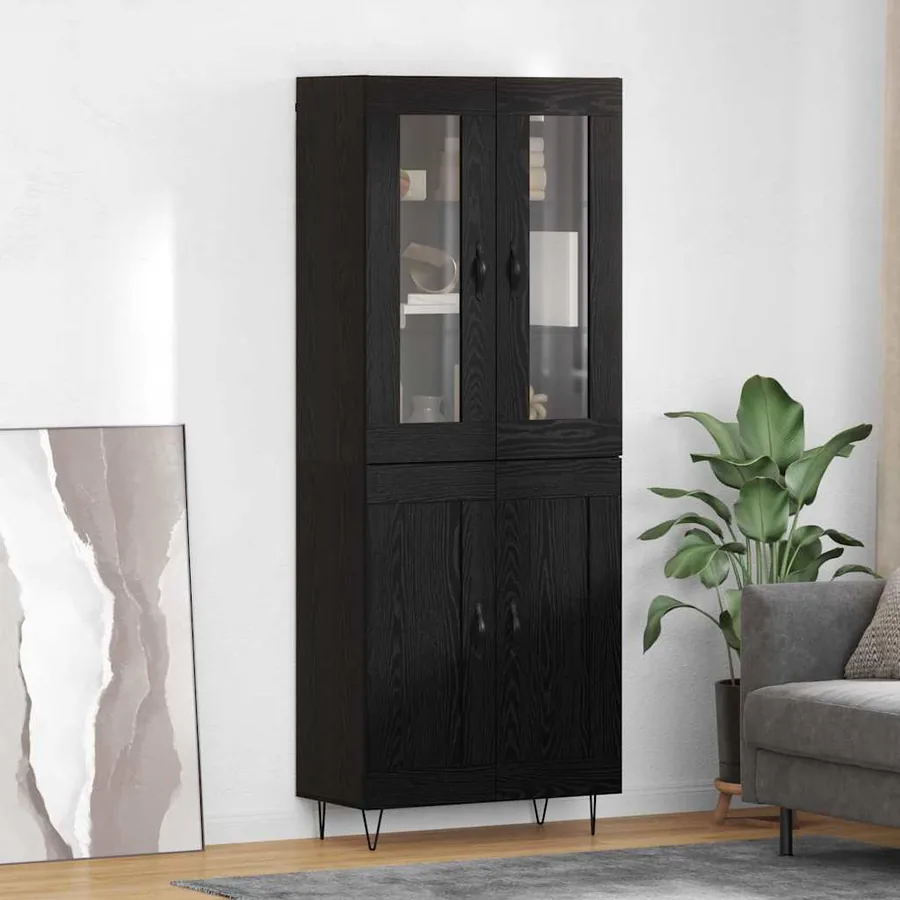 Haut Armoire Chêne noir 69,5 x 34 x 90 cm Bois d'ingénierie