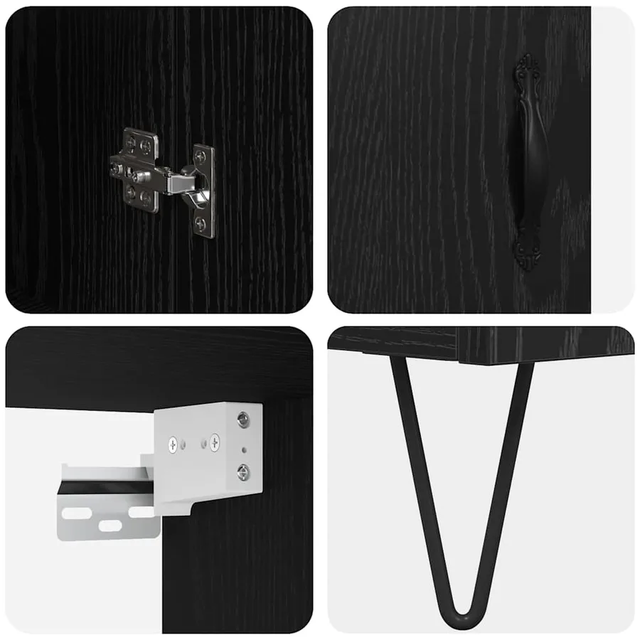 Haut Armoire Chêne noir 69,5 x 34 x 90 cm Bois d'ingénierie - 11