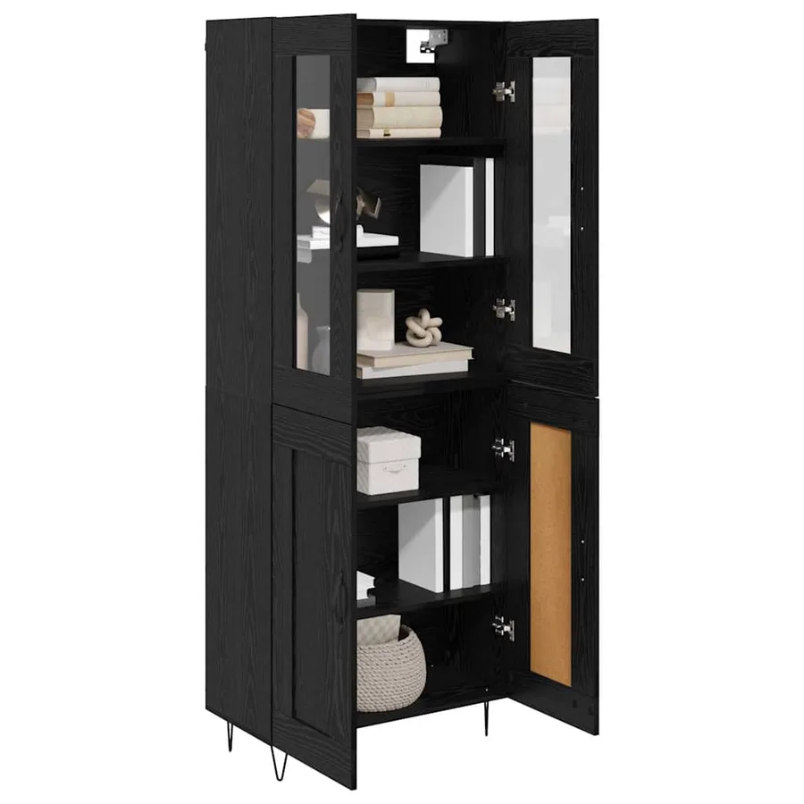 Haut Armoire Chêne noir 69,5 x 34 x 90 cm Bois d'ingénierie - 3