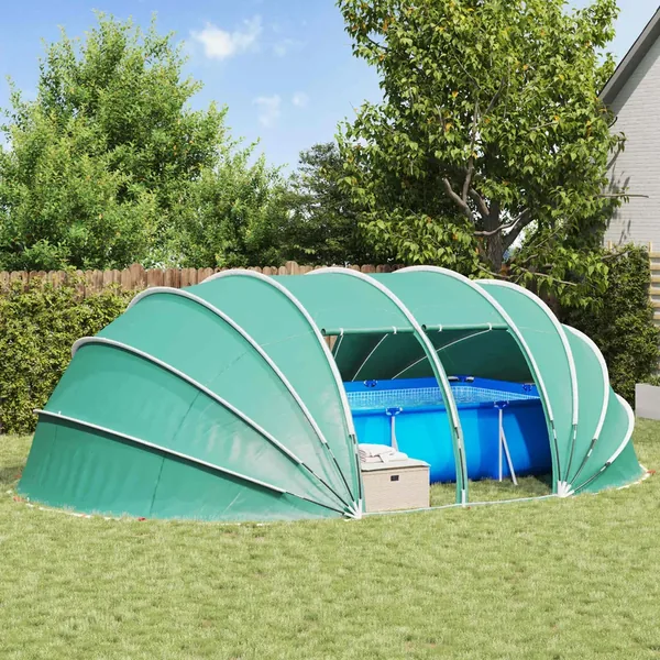 Dôme de tente de piscine 640 x 432 x 205 cm Vert Mer