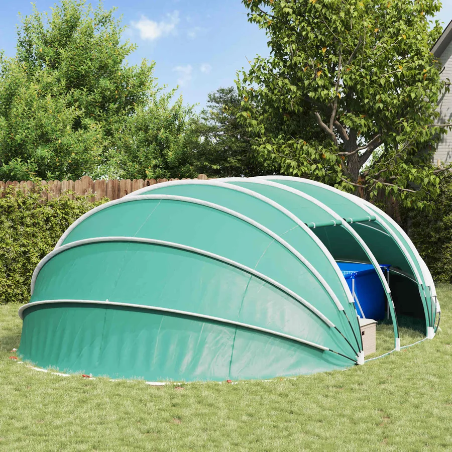 Dôme de tente de piscine 640 x 432 x 205 cm Vert Mer - 4