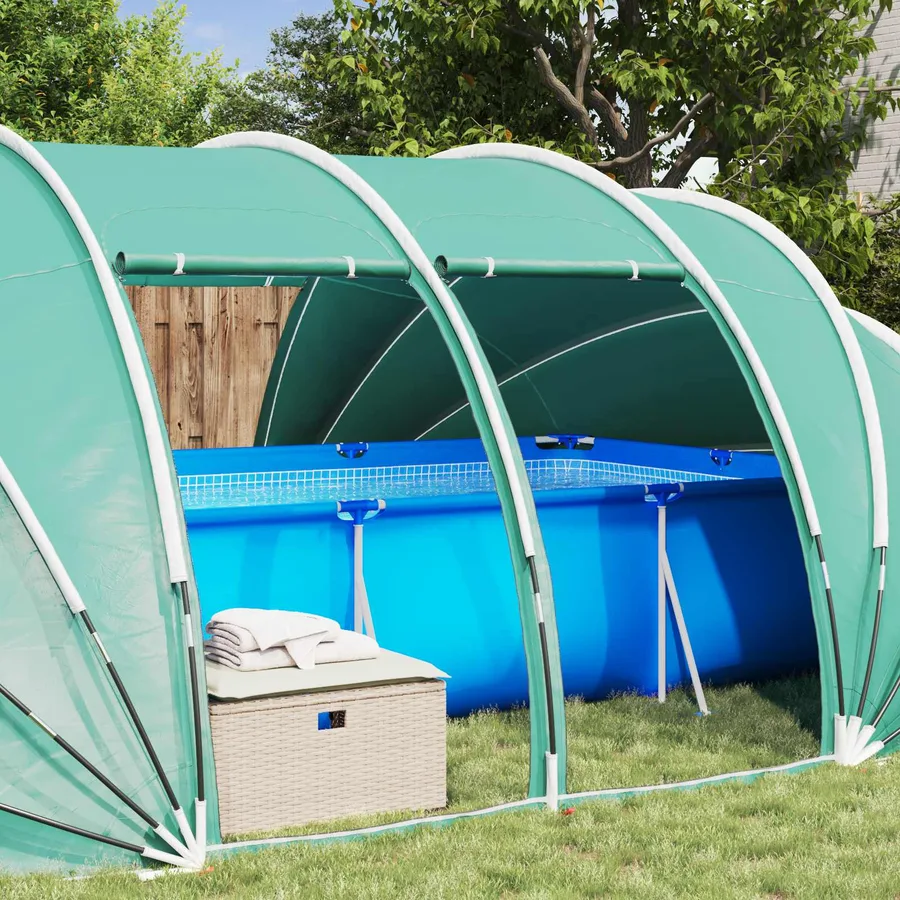 Dôme de tente de piscine 640 x 432 x 205 cm Vert Mer - 5