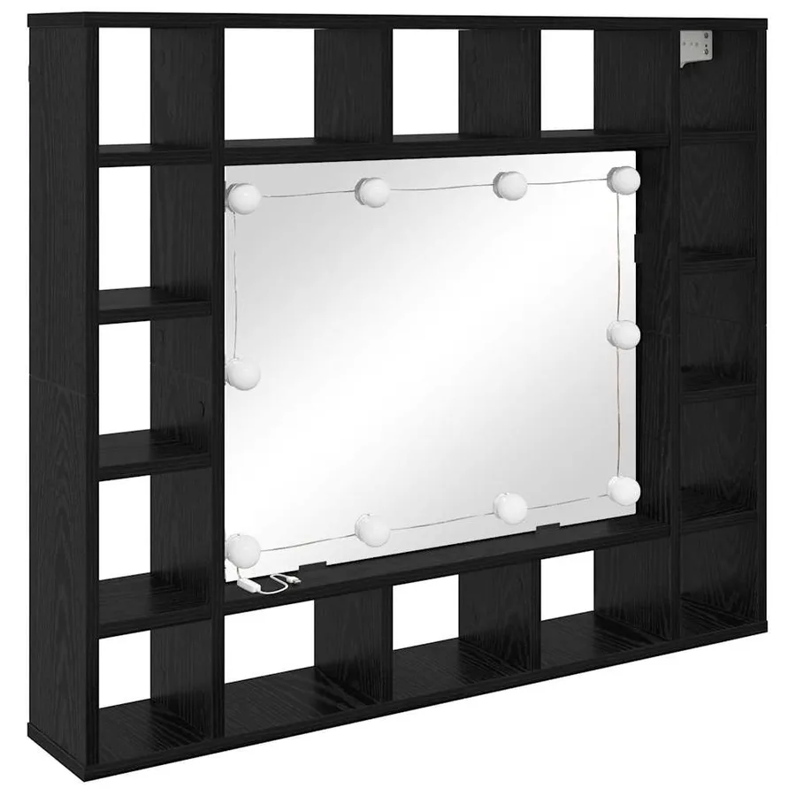 Armoire Miroir Chêne noir 91 x 15 x 76,5 cm Bois d'ingénierie - 2