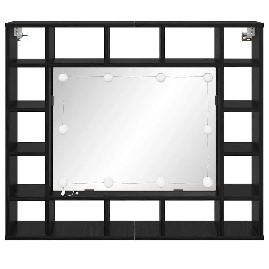 Armoire Miroir Chêne noir 91 x 15 x 76,5 cm Bois d'ingénierie - 5