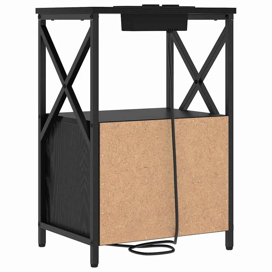 Cabinet de chevet avec tiroir 2 pcs Chêne noir 40 x 31 x 60 cm - 9