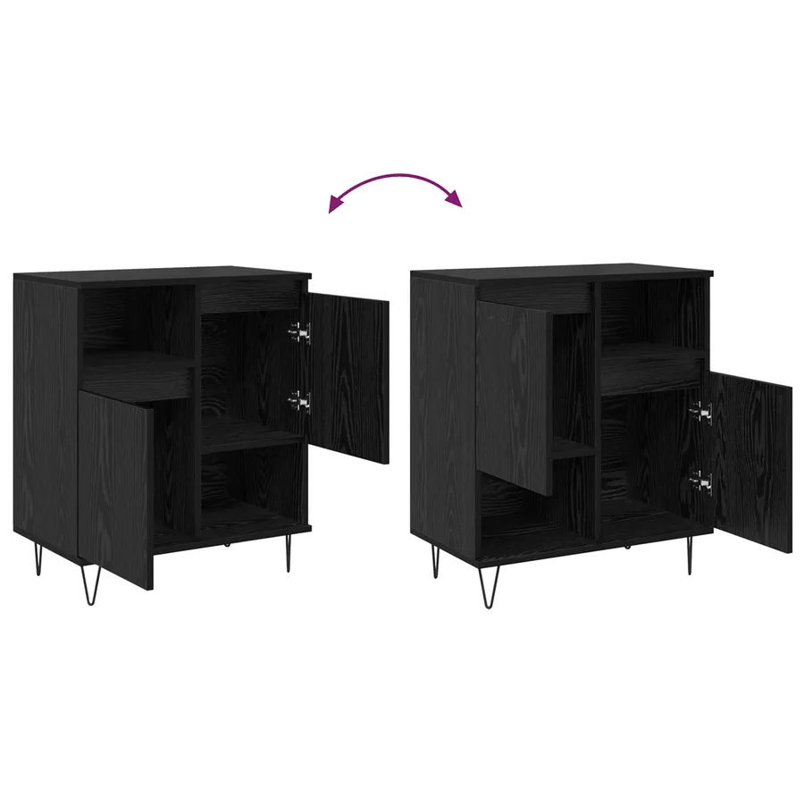 Buffet 2 pcs Chêne noir 60 x 35 x 70 cm - 12