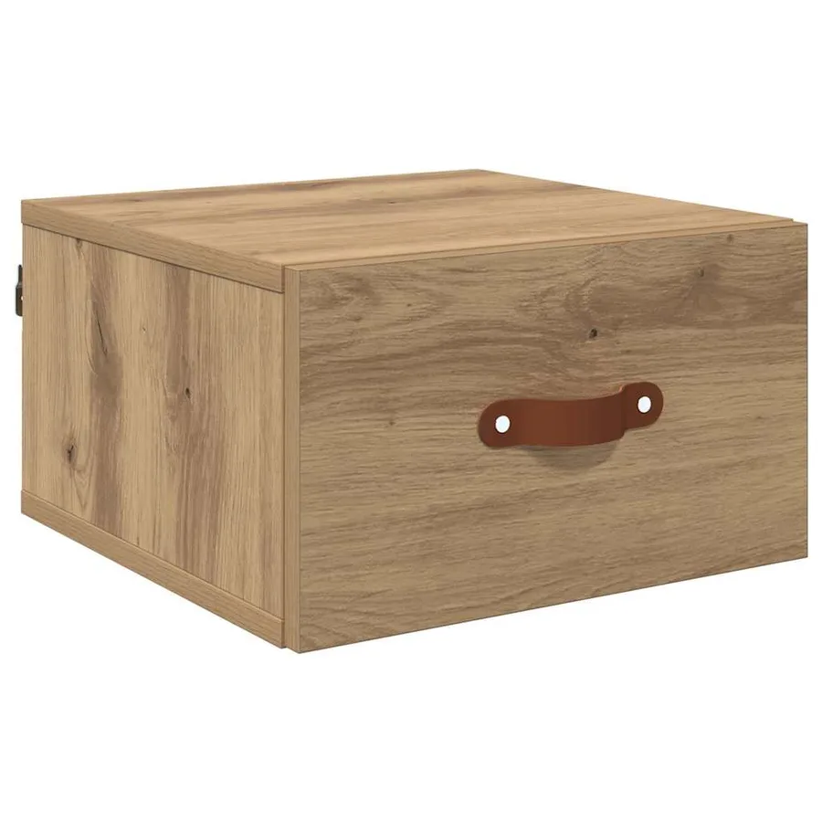 Cabinet de chevet mural 35 x 35 x 20 cm Bois d'ingénierie - 2