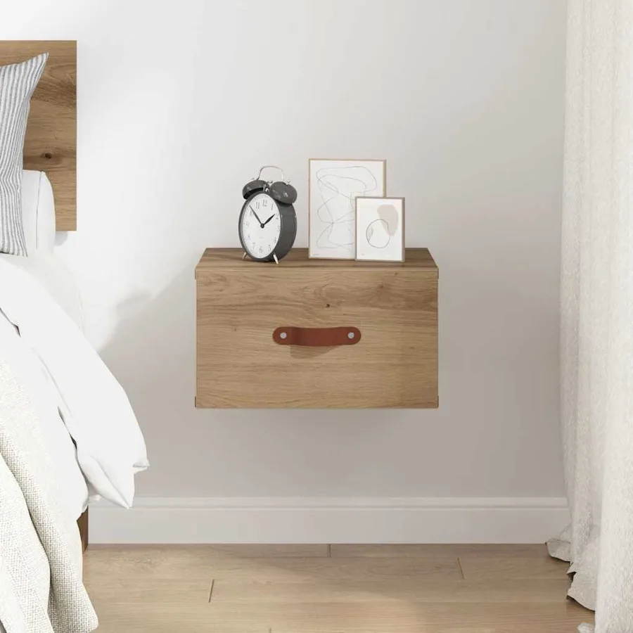 Cabinet de chevet mural 35 x 35 x 20 cm Bois d'ingénierie - 4