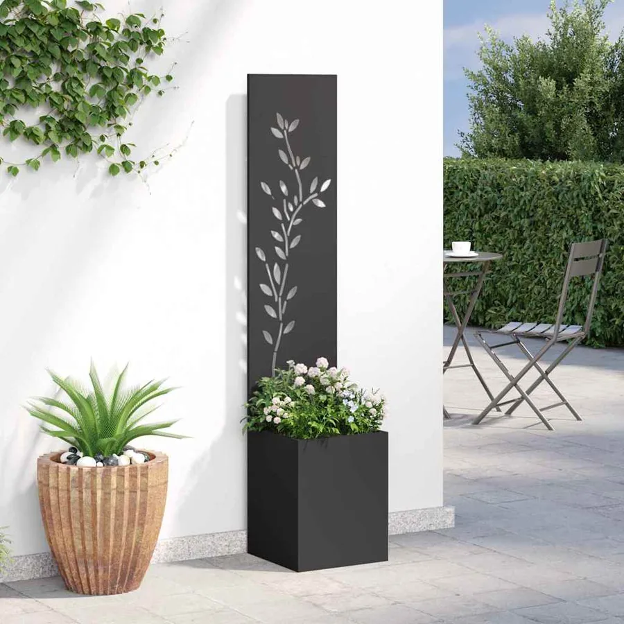 Écran de confidentialité de jardin Floral Noir 32 x 32 x 150 cm - 4