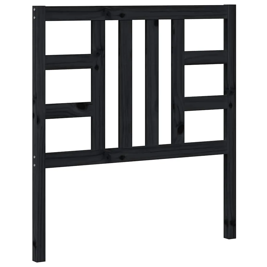 Tête de lit Noir 96x4x100 cm Bois massif de pin - 2