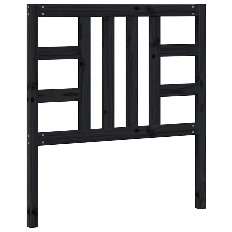 Tête de lit Noir 96x4x100 cm Bois massif de pin - 6