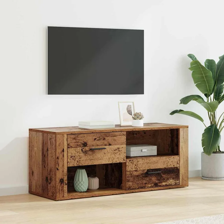Meuble TV Bois Ancien 100 x 35 x 40 cm Bois d'ingénierie