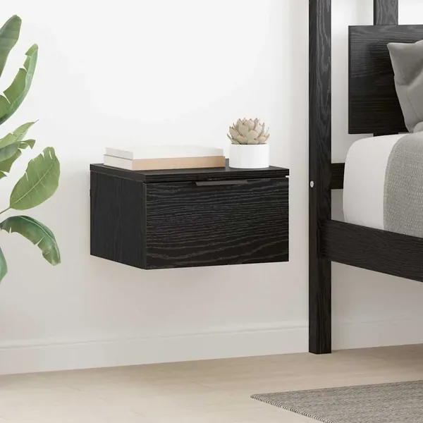 Cabinet de chevet avec tiroir 2 pcs Chêne noir 34 x 30 x 20 cm