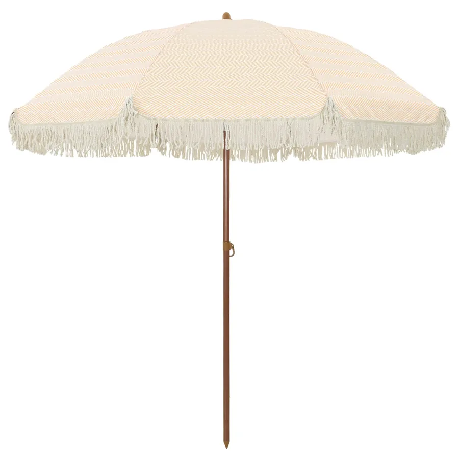 Parasol de plage Jaune et blanc 205 x 205 x 210 cm - 2