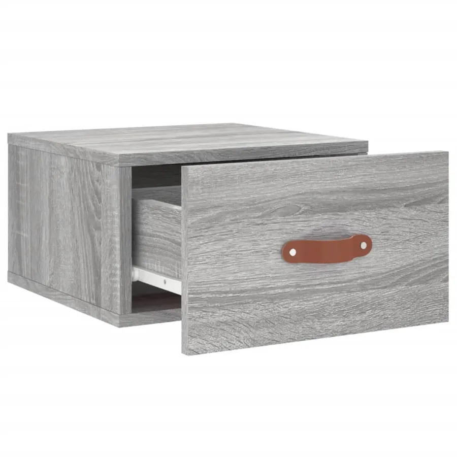 Table de chevet murale sonoma gris 35x35x20 cm - 4