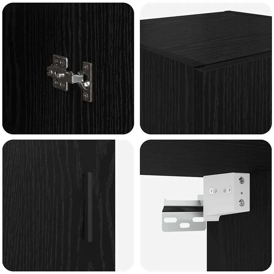 Meuble mural Chêne noir 34,5 x 34 x 90 cm Bois d'ingénierie - 9
