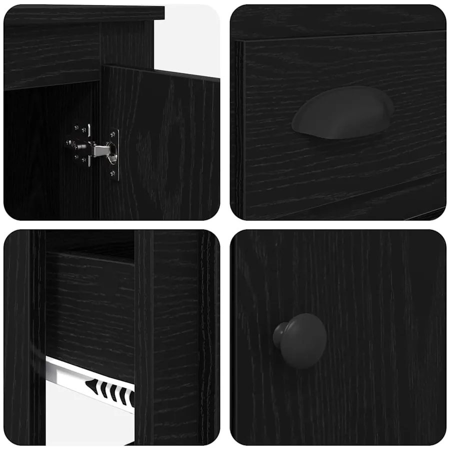 Haut Armoire Chêne noir 60 x 35,5 x 103,5 cm Bois d'ingénierie - 9