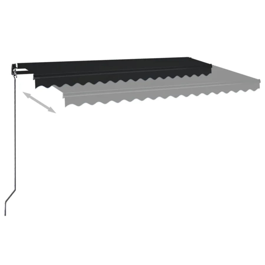 Auvent manuel rétractable avec LED 450x350 cm Anthracite - 3