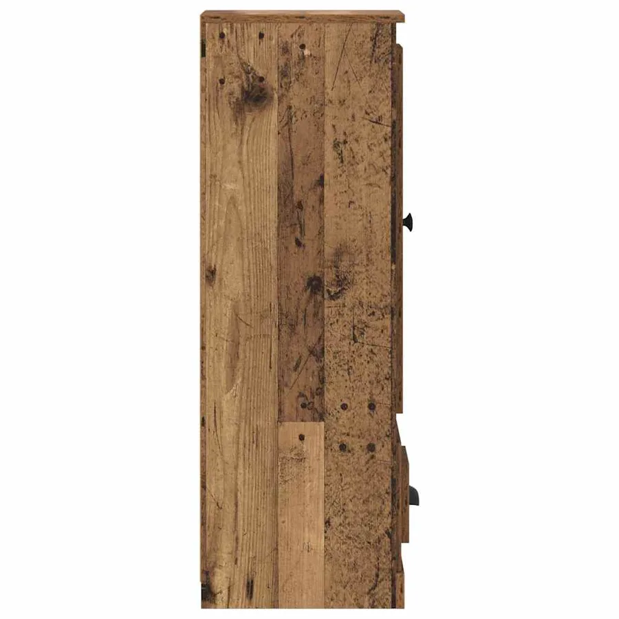 Haut Armoire avec tiroir 3 pcs Bois Ancien Bois d'ingénierie - 8