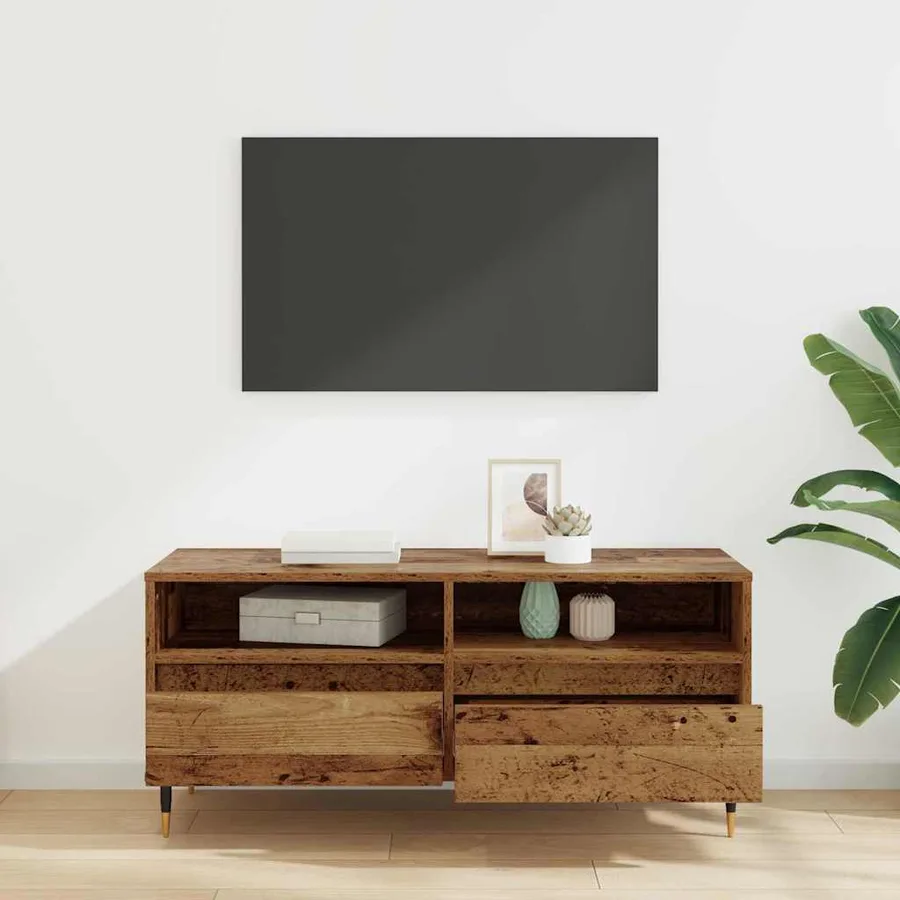Meuble TV avec tiroir Bois Ancien 100 x 34,5 x 44,5 cm - 4