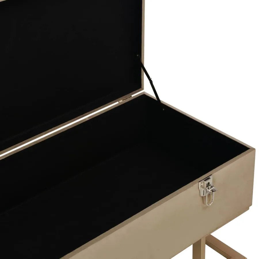 Banc avec compartiment de rangement 105 cm Beige Velours - 5