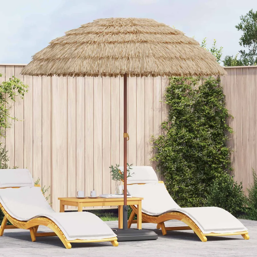 Parasol de plage Naturel 205 x 205 x 210 cm Polyester et Acier
