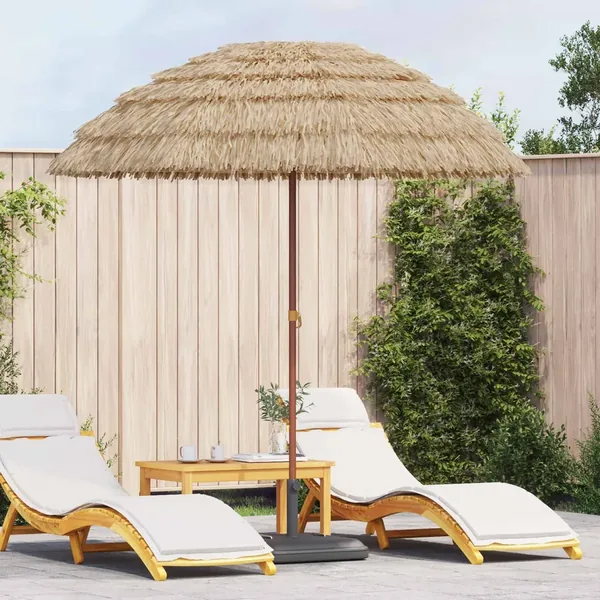 Parasol de plage Naturel 205 x 205 x 210 cm Polyester et Acier