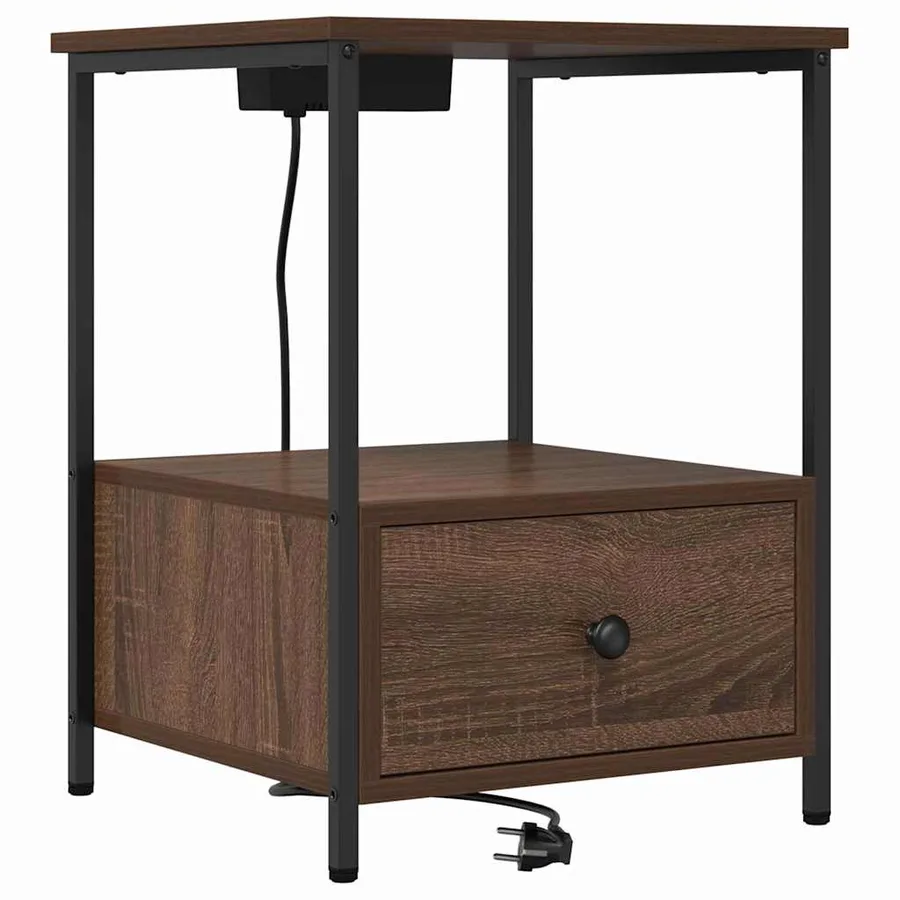 Cabinet de chevet avec tiroir 2 pcs Chêne brun 42 x 41 x 56 cm - 6