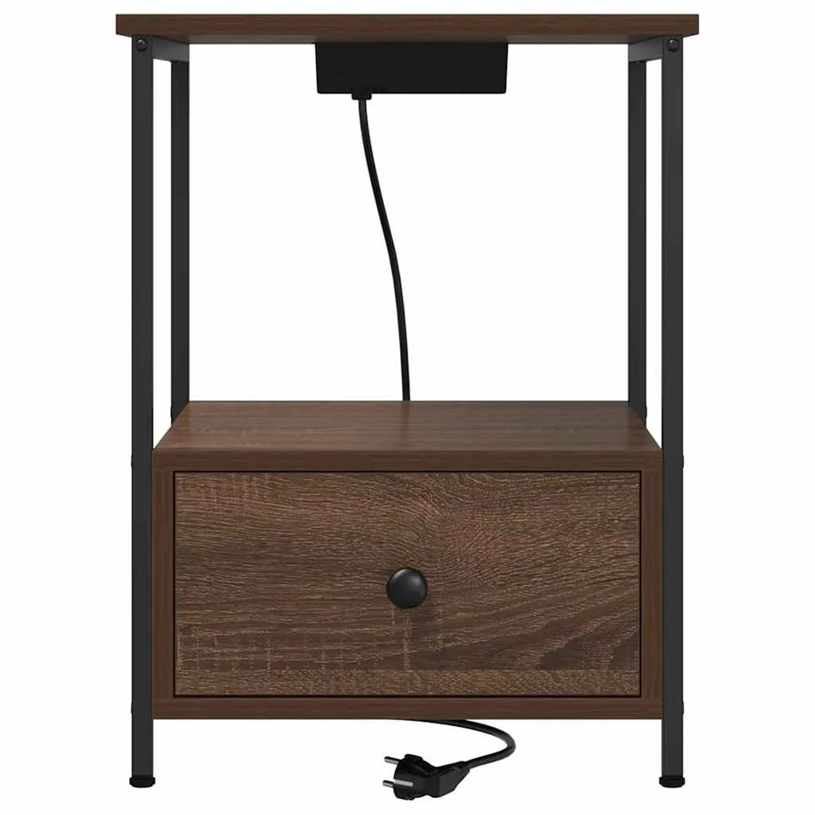 Cabinet de chevet avec tiroir 2 pcs Chêne brun 42 x 41 x 56 cm - 7