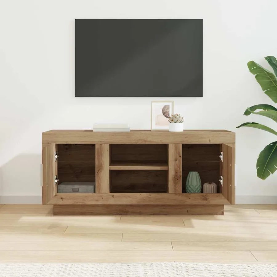 Meuble TV 102 x 35 x 45 cm Chêne artisanal Bois d'ingénierie - 4