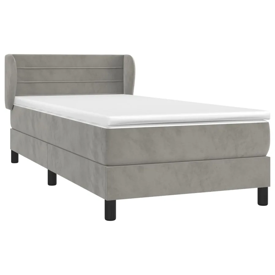 Sommier à lattes de lit et matelas Gris clair 90x200 cm Velours - 3