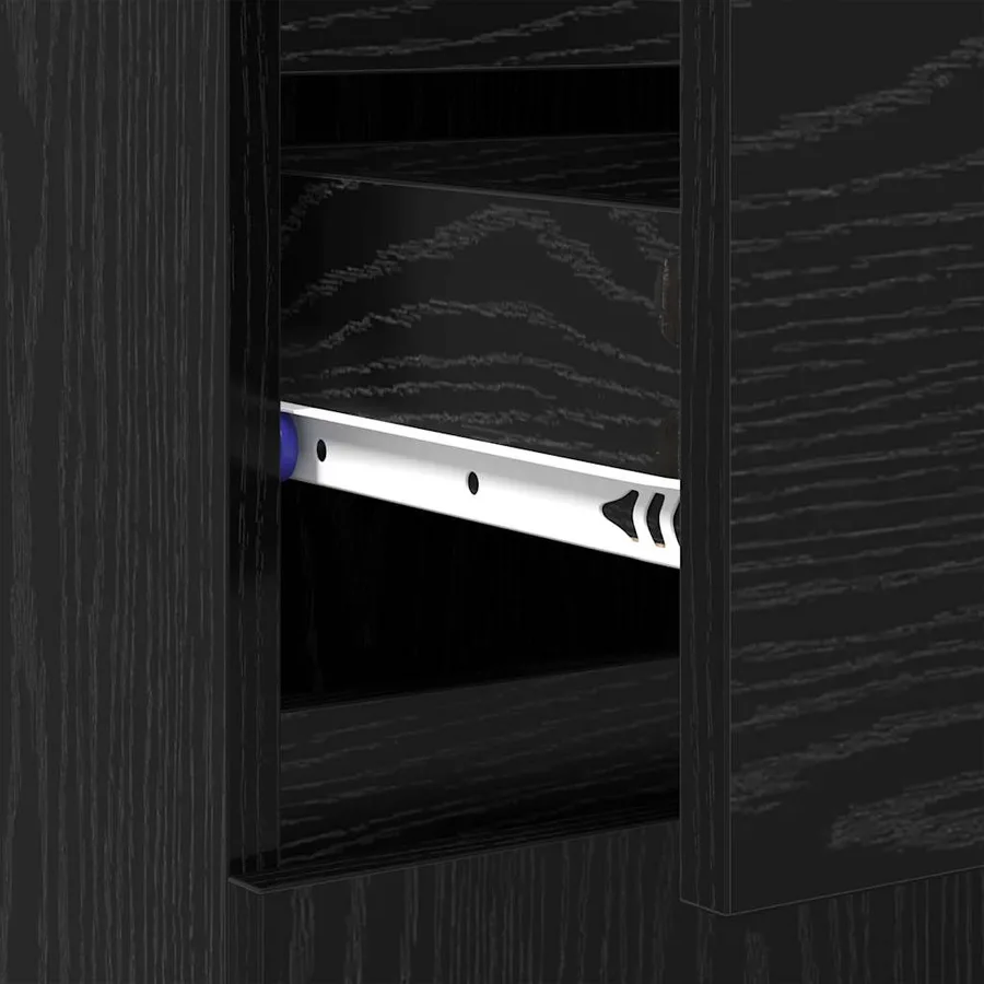 Buffet avec tiroir Chêne noir 60 x 35 x 70 cm Bois d'ingénierie - 8