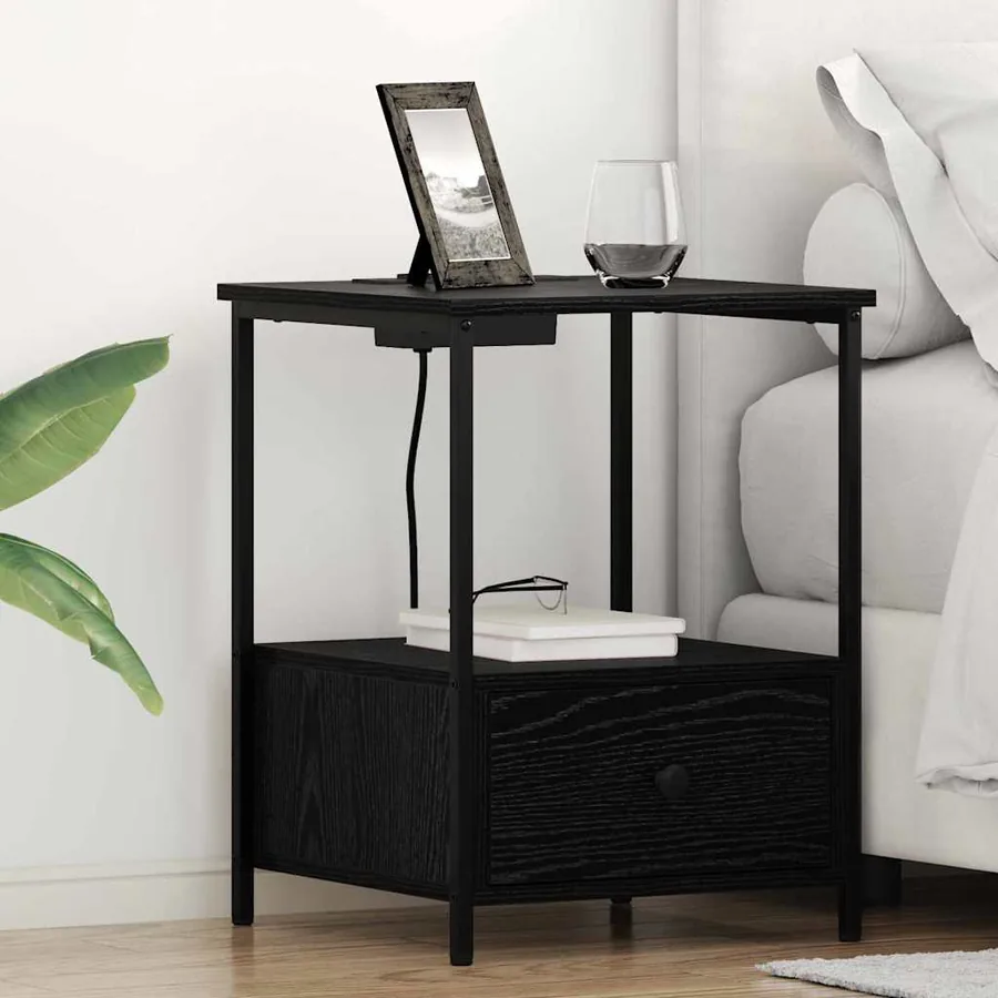 Cabinet de chevet Chêne noir 42 x 41 x 56 cm Bois d'ingénierie