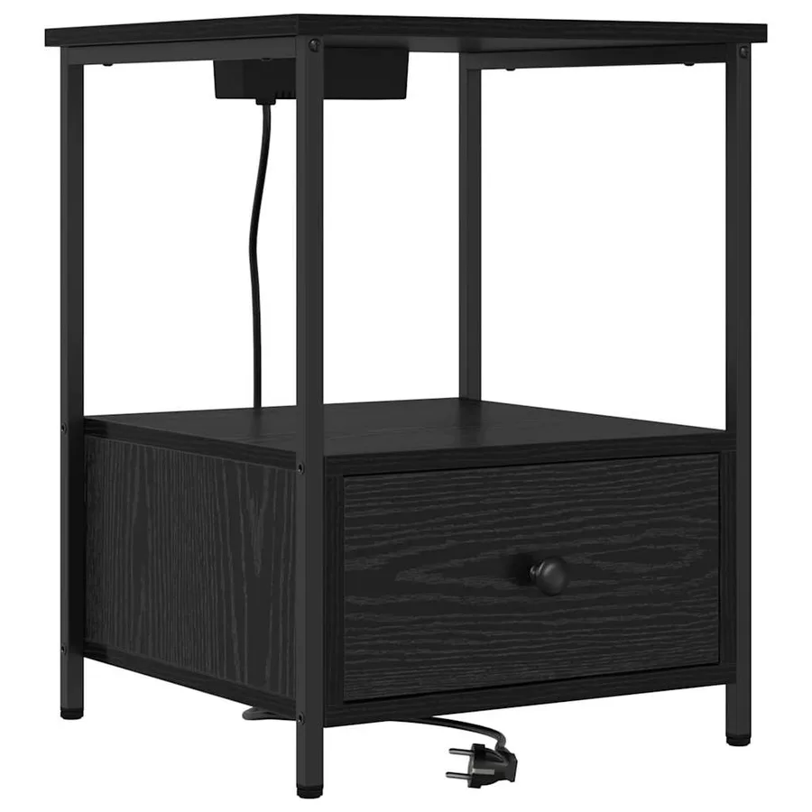 Cabinet de chevet Chêne noir 42 x 41 x 56 cm Bois d'ingénierie - 2
