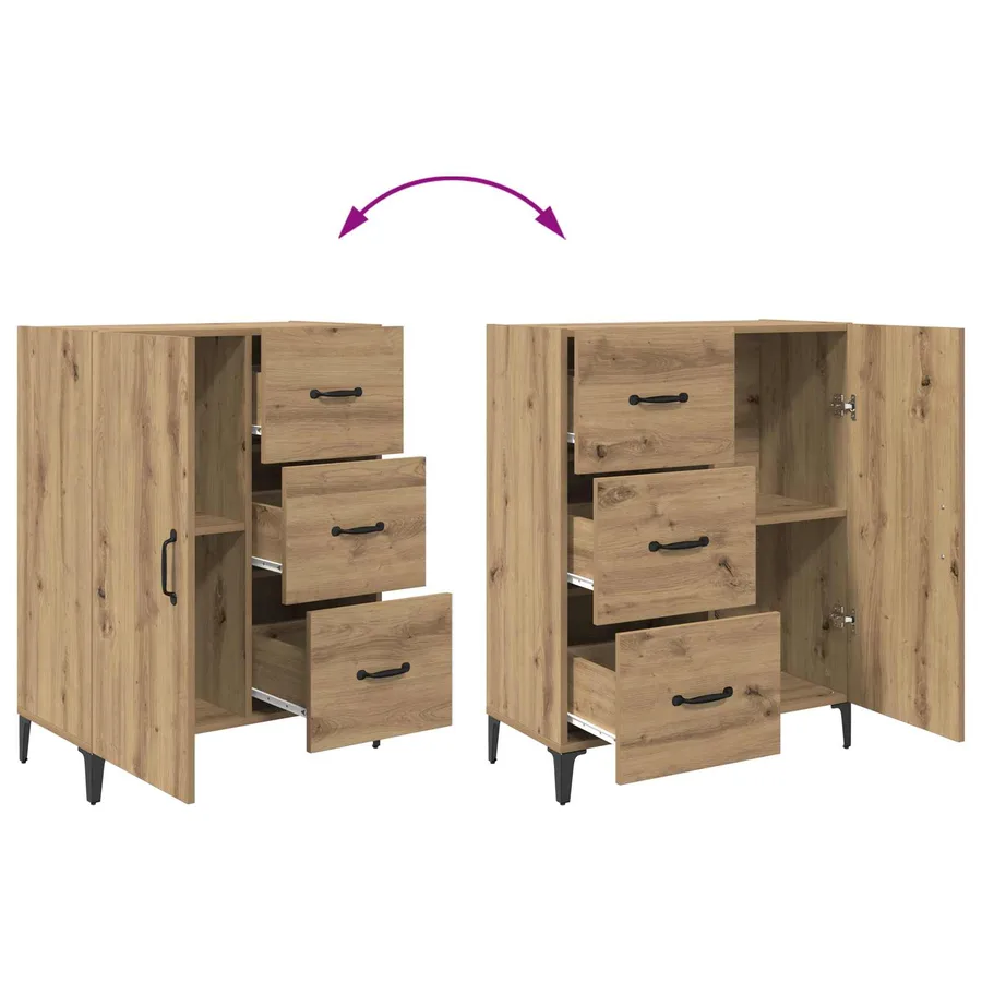 Buffet Chêne artisanal 69,5 x 34 x 90 cm Bois d'ingénierie - 8