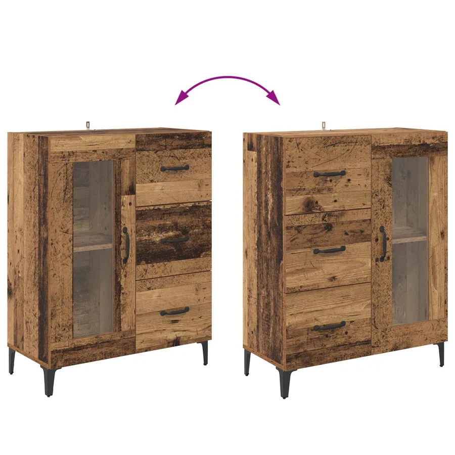 Buffet Bois Ancien 69,5 x 34 x 90 cm Bois d'ingénierie et fer - 10