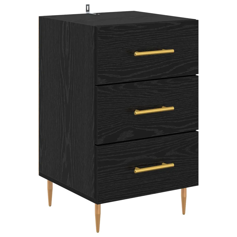 Cabinet de chevet Chêne noir 40 x 40 x 66 cm Bois d'ingénierie - 2