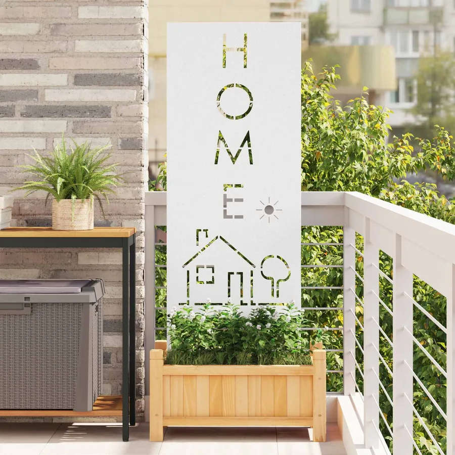 Écran de confidentialité de jardin Fretwork Blanc 50 x 140 cm