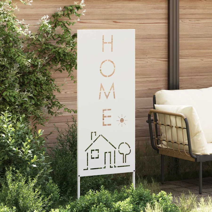 Écran de confidentialité de jardin Fretwork Blanc 50 x 140 cm - 3