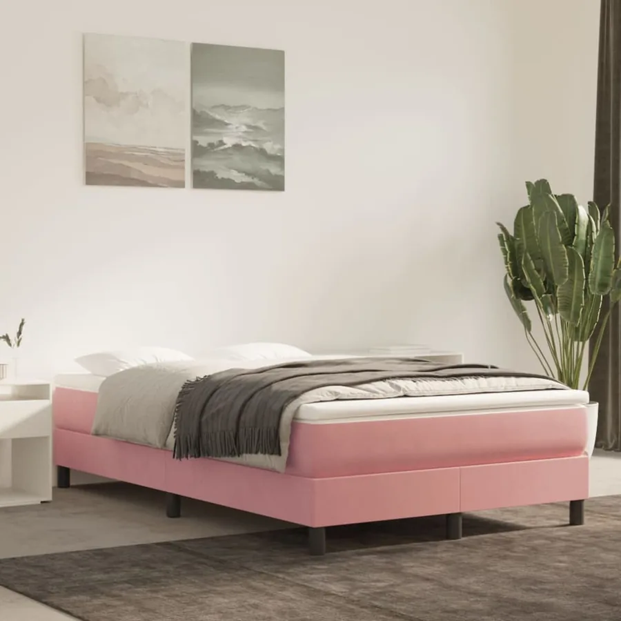 Matelas de lit à ressorts ensachés fermeté moyenne Rose 120x200x20 cm Velours