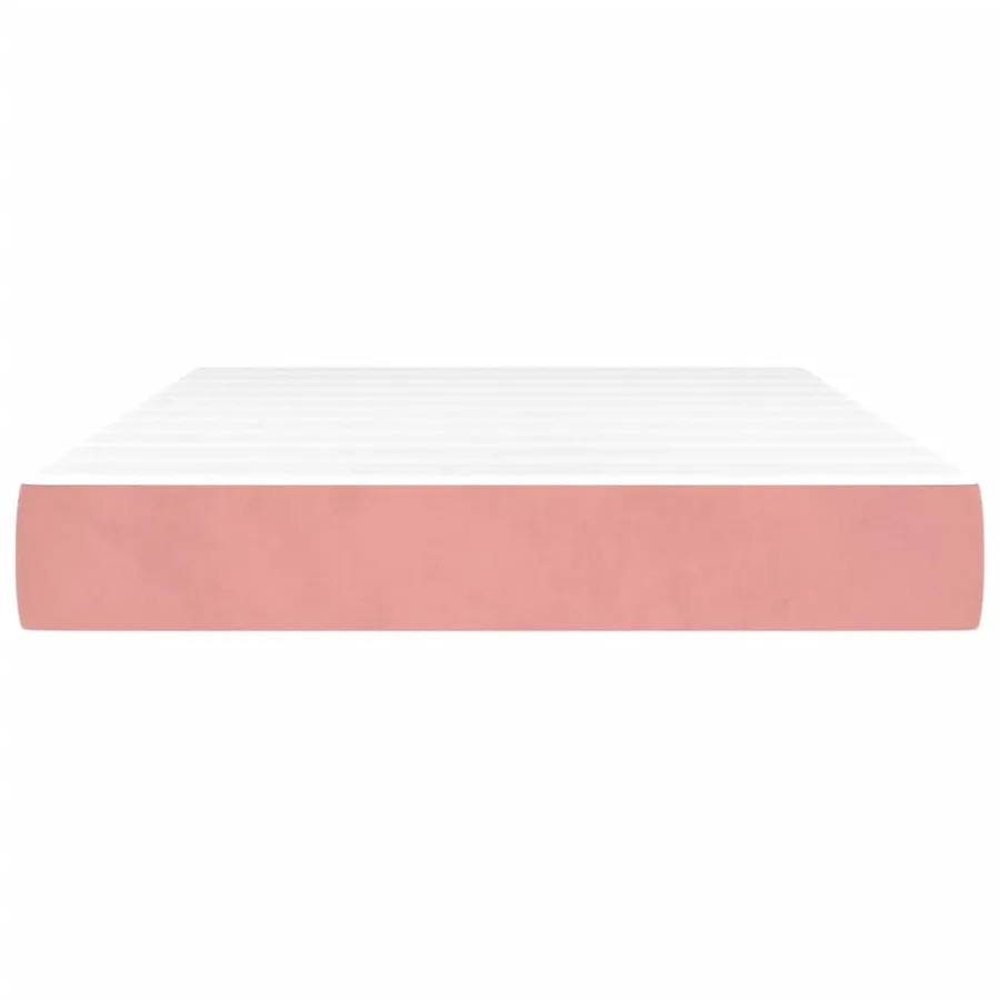 Matelas de lit à ressorts ensachés fermeté moyenne Rose 120x200x20 cm Velours - 3
