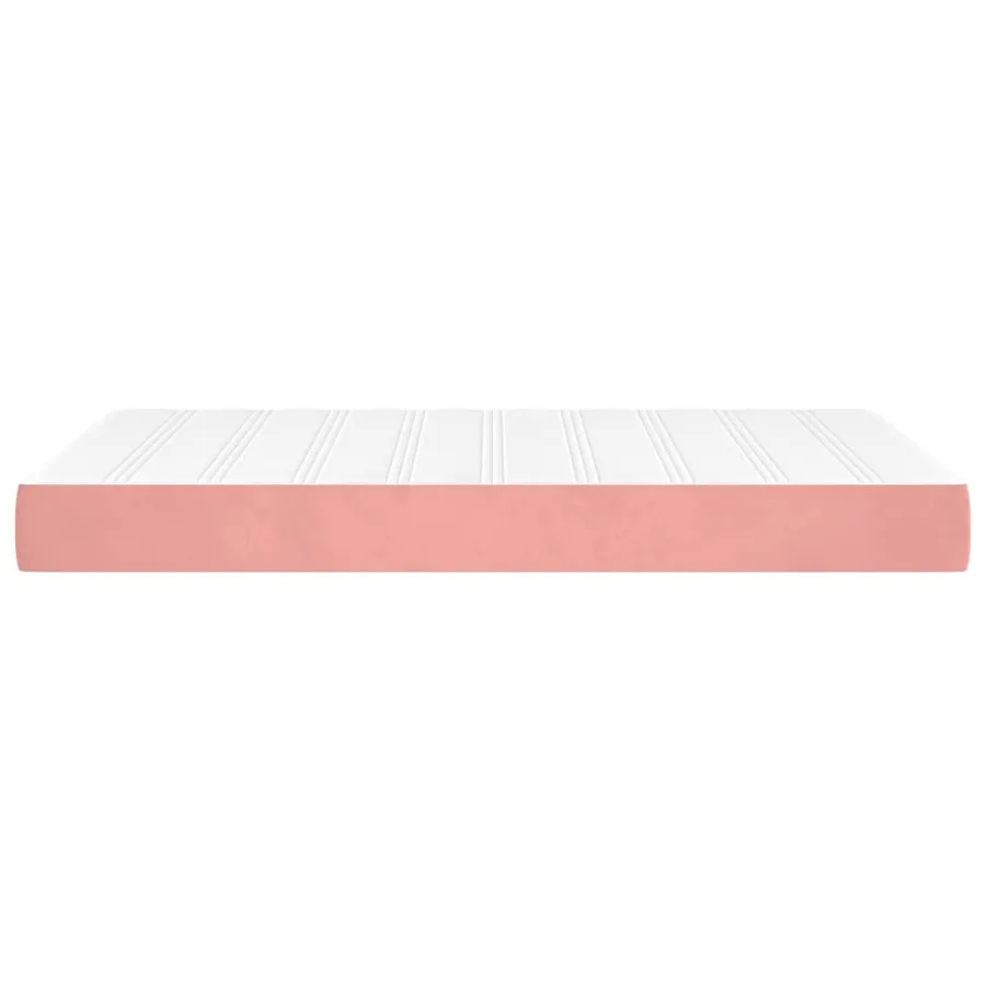 Matelas de lit à ressorts ensachés fermeté moyenne Rose 120x200x20 cm Velours - 4