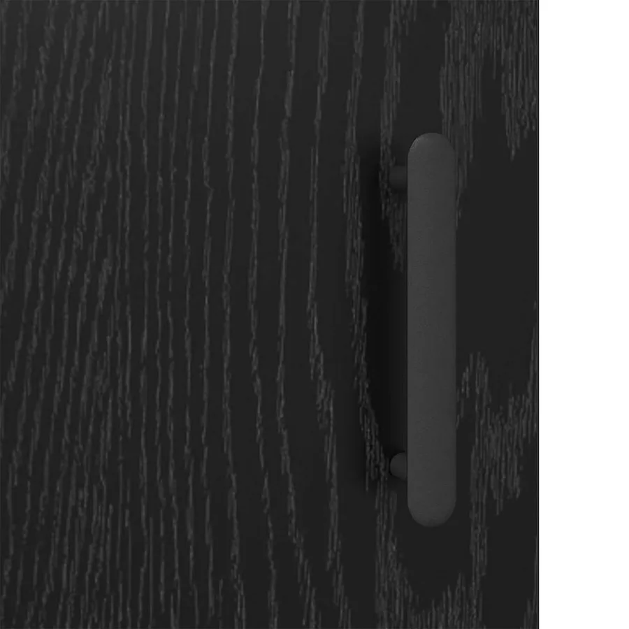 Buffet Chêne noir 69,5 x 34 x 90 cm Bois d'ingénierie et fer - 10