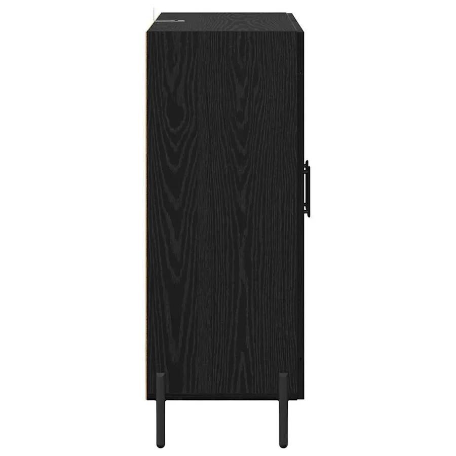 Buffet Chêne noir 69,5 x 34 x 90 cm Bois d'ingénierie et fer - 7