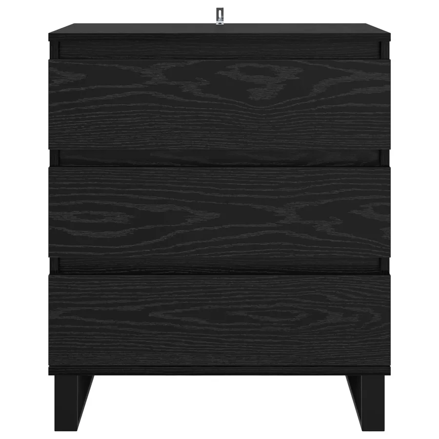 Buffet avec tiroir Chêne noir 60 x 35 x 70 cm Bois d'ingénierie - 6