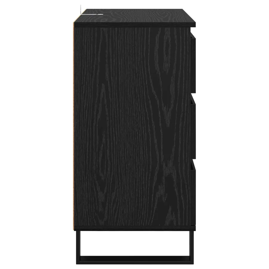 Buffet avec tiroir Chêne noir 60 x 35 x 70 cm Bois d'ingénierie - 7