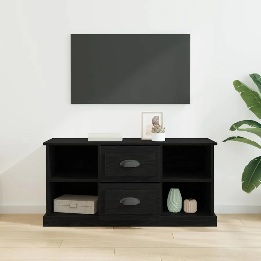 Meuble TV Chêne noir 99,5 x 35,5 x 48 cm Bois d'ingénierie - 4