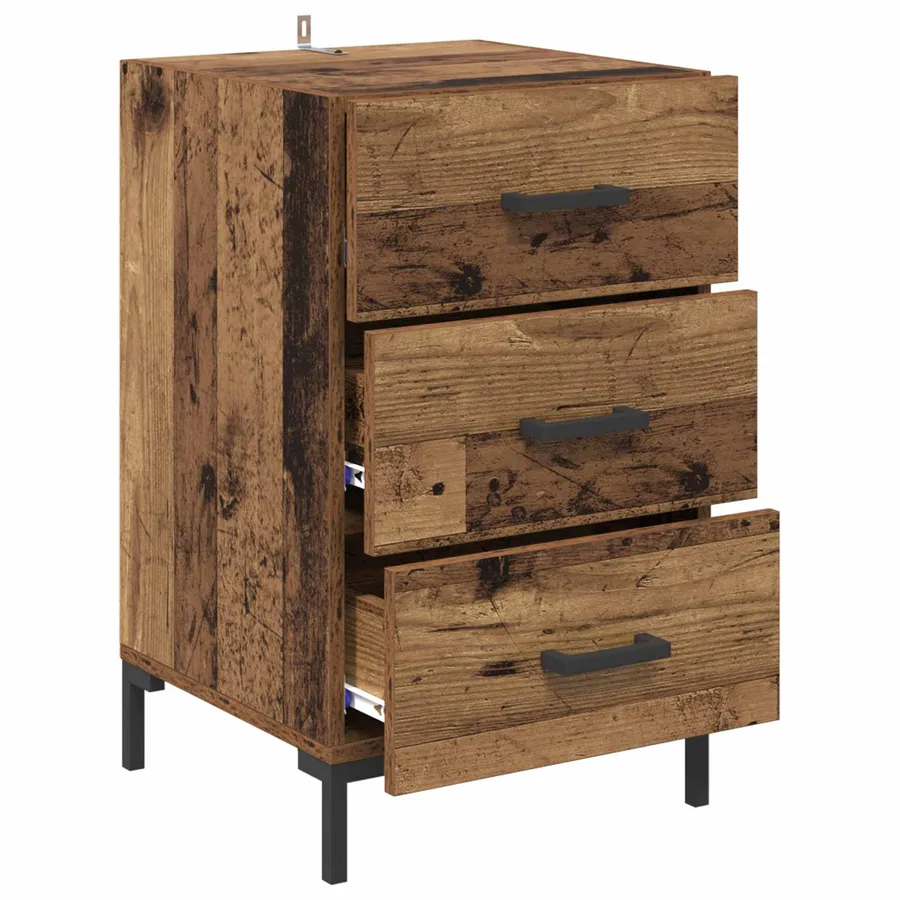 Cabinet de chevet Bois ancien 40 x 40 x 66 cm Bois d'ingénierie - 5