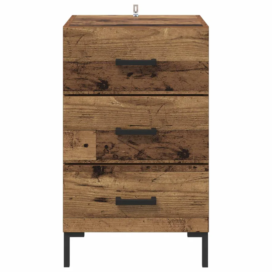 Cabinet de chevet Bois ancien 40 x 40 x 66 cm Bois d'ingénierie - 6
